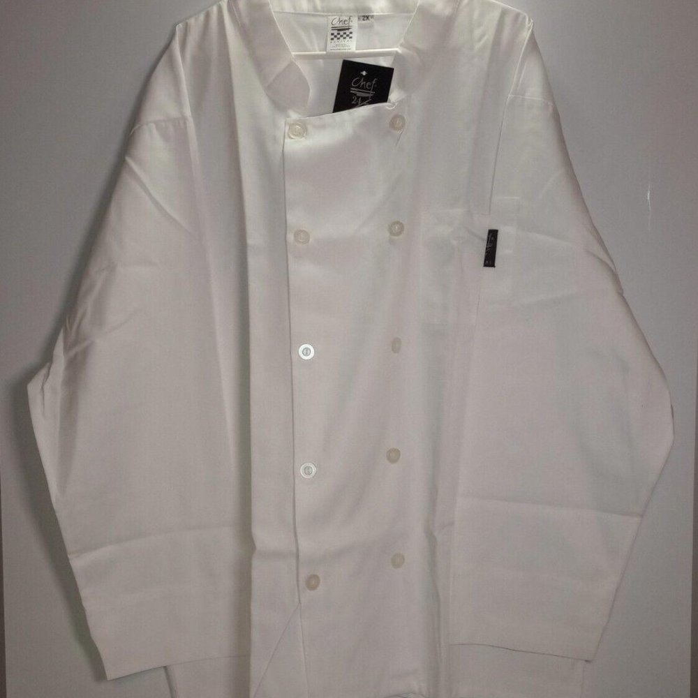 Chef Revival 24/7 Traditional Long Sleeve White Button Jacket Coat Size 2X NWT